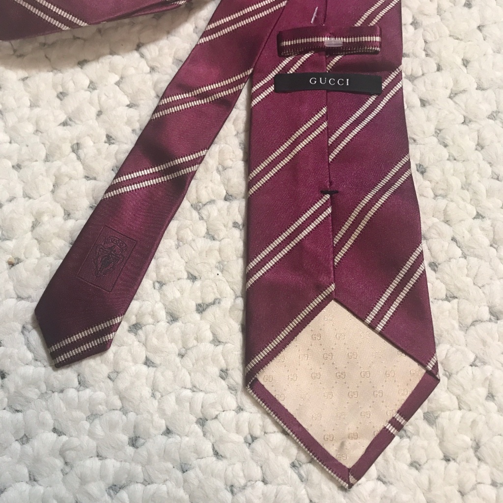 Gucci Silk Guccissima Tie Gg Men's New Purple Gold